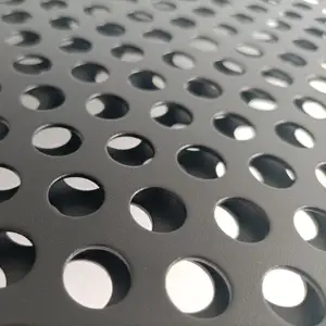 Lembaran logam berlubang berlapis bubuk lubang bulat layar Aluminium berlubang