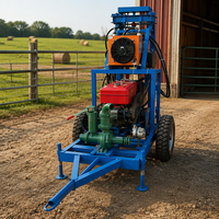 Foreuse rotative hydraulique diesel compacte Liyo pour puits d'eau, avec moteur et pompe, portable pour usage agricole et de construction, profondeur 200m