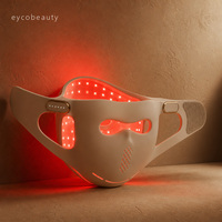 Masker Terapi Cahaya Merah Silikon Nirkabel EYCO OEM 3D Kelas Medis Terapi Cahaya LED Inframerah untuk Wajah