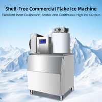 Machine à glace en flocons commerciale 200 kg/24h, grande capacité, en acier inoxydable, avec compresseur de marque réputée pour supermarché