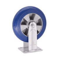 Roue pivotante en caoutchouc à noyau en aluminium robuste de 8 pouces, capacité de charge de 330 kg, support en acier inoxydable 304 pour chariots industriels lourds