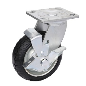 Chinesischer Hersteller Hochwertige Schwerlast <span class=keywords><strong>4</strong></span> 5 6 8 Zoll Gummi-Lenkrollen mit Aluminium für Industriewagen und -geräte - Product Image 2