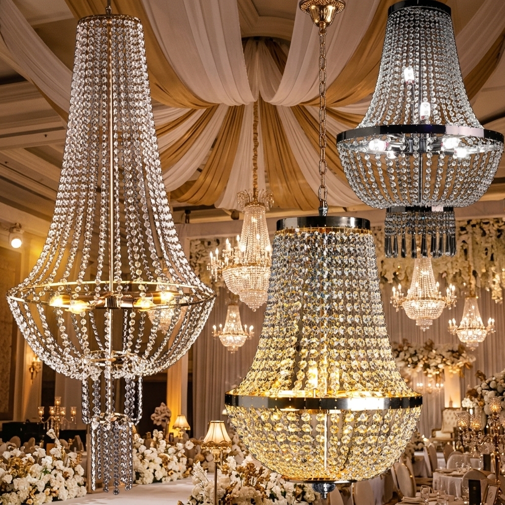 Europe Style Wholesale Luxury Modern Stage Metal with Crystal Light Chandelier Lamps for Wedding Event Ceiling Decoration