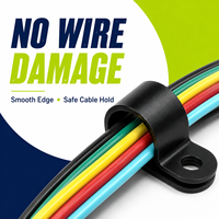 Serre-câble de type R en nylon PA66, clip de gestion de câbles résistant à la chaleur, fixation par vis, support de câble pour usage industriel