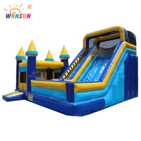 WINSUN Trampoline Commercial Gonflable pour Enfants, Grande Structure Gonflable Combinée avec Toboggan pour Adultes