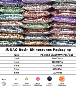 Junao พลอยเทียมคริสตัลเรซิน2มม. 3มม. 4มม. 5มม. 6มม. 92สีสำหรับงานฝีมือ DIY - Product Image 6
