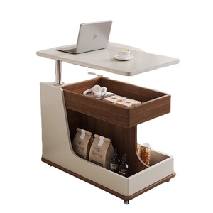 <span class=keywords><strong>Table</strong></span> d'appoint en bois de style moderne avec chariot mobile, <span class=keywords><strong>table</strong></span> basse réglable en hauteur pour canapé, utilisation dans le <span class=keywords><strong>salon</strong></span> - Product Image 1