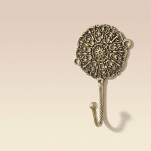 AK Brass Flower Pattern Antique Brass Finish <b>Decorative</b> Wall <b>Hook</b> Metal Hanging <b>Hook</b> <b>Coat</b> Key Hanger for Home Decor - Product Image 1