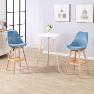 Tabourets de meubles commerciaux modernes avec chaise de bar haute en bois rembourrée à la main en acier inoxydable + tissu de velours Morden - Product Image 5