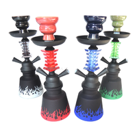 Set Shisha Hookah logam kualitas tinggi ukuran Medium kedatangan baru kaca lengkap teknik cermin Hookah elektronik portabel
