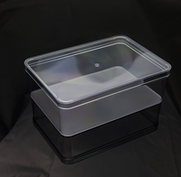 Conteneur à Tiramisu en Plastique de Gros, Grande Boîte Transparente en PS/PET pour Gâteaux Mousse et Aliments