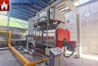 Chaudière à vapeur horizontale triphasée à gaz à haute efficacité thermique pour usage industriel, structure à tubes de fumée, basse pression