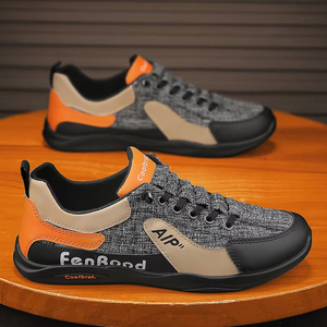 Mens Breathable Textile Casual Sneakers Lightweight Lace-Up Walking <b>Shoes</b> <b>Comfortable</b> Non-slip Soft Sole Footwear for Daily Wear - Product Image 4