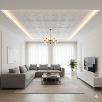 Nouveau Design de Dalles de Plafond en PVC Blanc avec Fonction Imperméable, Dimensions et Épaisseur Personnalisées pour Utilisation Intérieure
