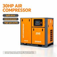 Kompresor Udara Sekrup VSD Magnet Permanen Tipe Split AOKEF 30HP 22kW 380V Hemat Energi, Minyak Rendah, Tahan Lama, Senyap, untuk Penggunaan Industri