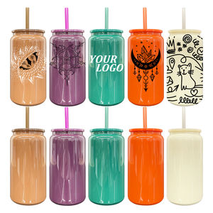 RTS nouveau style couleurs automne hiver noël blanc sublimation 16oz acier inoxydable soda peut vert violet café orange couleur - Product Image 1