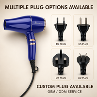 Sèche-cheveux professionnel 2000W haute puissance ionique avec moteur DC, longue durée de vie et faible bruit, sèche-cheveux compact pour salon, hôtel, voyage