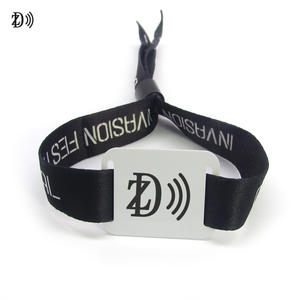 Personalizado RFID 13,56 MHz pulsera de tela Festival pulseras de tela tejida para eventos - Product Image 4