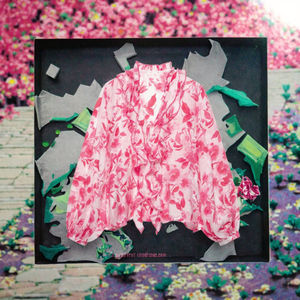 Camisa de Gasa Floral para Mujer MYST&ZA, Elegante, Dulce, Versátil, con Estampado Decorativo en Capas, Nueva para Primavera/Verano, Modelo 5029086 - Product Image 3