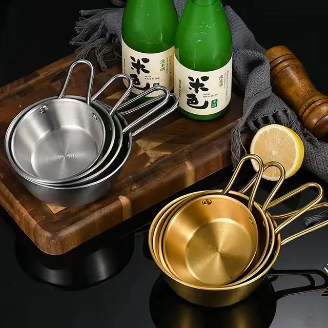 304 acier inoxydable coréen riz vin Sauce plat trempage plateau de service bols métal nouilles cornichon bol de cuisson avec poignée