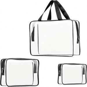 Bolsa de Aseo Transparente Reutilizable de PVC para Mujer, Bolsa de Viaje con Cierre, Bolsa de Maquillaje Impermeable con Etiqueta Privada - Product Image 5