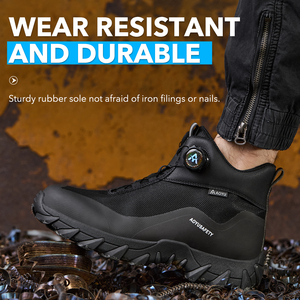 2025 אוem נעלי בטיחות יוניסקס שחור קל לנשימה מפלדת מנופדת חתוך מגפי חורף זמש בד פרווה - Product Image 6