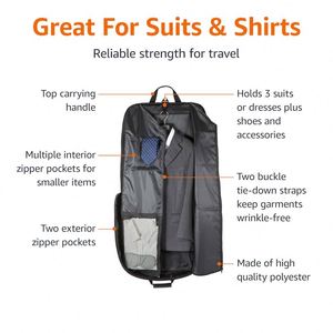 Free Sample Dustproof Nylon Garment <b>Bags</b> <b>for</b> Travel & Closet <b>Storage</b> 20L Large Capacity with Zipper Closure <b>for</b> Hanging <b>Clothes</b> - Product Image 4