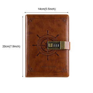 Combination Lcok PU Journal Expensive <strong>Lockable</strong> Leather Covered <strong>Diaries</strong> - Product Image 5