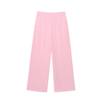 Ensemble 2 pièces pour femmes, haut en dentelle et pantalon taille haute, motif uni, tenue pour le printemps et l'automne