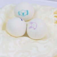 Boules de séchage en laine de Nouvelle-Zélande brodées à la main, motif artistique personnalisé (nom ou mot), réutilisables et adoucissantes pour le linge
