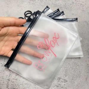 Resealable Pvc Slider Frosted Zipper Bag Poly Plastic Packing Bag With Black Zip
