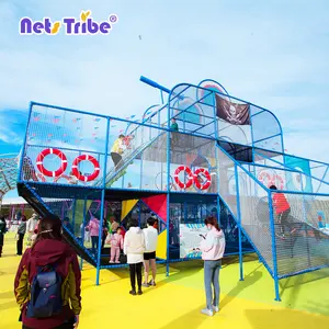 Parque infantil con cuerda de nuevo diseño, parque infantil con trampolín