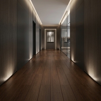 Plancher en bois de bambou certifié FSC de haute densité et haut de gamme pour la décoration des halls d'hôtels de luxe et des salles d'exposition