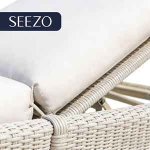 Tumbonas de Jardín Dobles de Ratán y Aluminio para Exteriores, Color Blanco y Beige, para Piscina, 2026 - Product Image 5