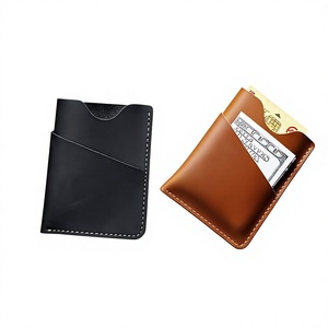 Porte-cartes et pince à billets en cuir de vachette véritable Crazy Horse pour homme – Style vintage – Grande vente - Product Image 1