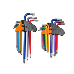 Jeu de 9 clés hexagonales colorées en acier au chrome-vanadium, multi-usages, avec têtes Torx, design fleur de prunier, métriques - Product Image 5