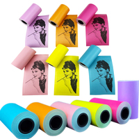 Mini Imprimante Multifonctionnelle Rouleau d'Autocollants Thermiques Couleur Double Couche Étiquettes Adhésives Blanches pour Appareil Photo à Impression Instantanée pour Enfants