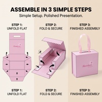 Petite Boîte Cadeau de Luxe Personnalisée en Carton Rigide Pliable avec Fermeture Magnétique, Sac d'Emballage Pliant Portable avec Poignée