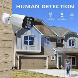 XMeye Face Detection CCTV Wired Suite Security Bullet Camera 5MP Mic Outdoor IP Night Vision PoE Camera