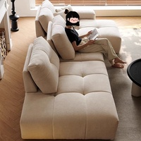 Canapé d'angle fonctionnel Zayshine en velours chenille, style italien moderne de luxe, 4 places, profond et réglable, pour salon