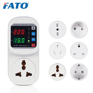 FATO LED Ekranlı Ayarlanabilir Priz 16A Tek Fazlı Aşırı Gerilim Akım Düşük Gerilim Koruyucu Güvenli AB Fişli Güç Dalgalanması Stabilizörü - Product Image 2