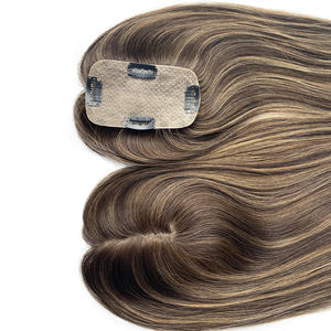 실크 그물 헤어 토퍼피스 통기성 가발 여성용 레이스 실크베이스 헤어 피스 - Product Image 1