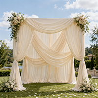 Rideau de fond de scène en tissu extensible ivoire 10x20 pieds pour mariage, événement, fête, décoration de scène, fournitures en soie de lait
