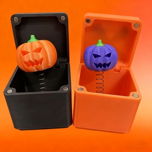 Boîte-cadeau surprise en plastique imprimée en 3D, motif citrouille d'Halloween, avec araignée fantaisie, pour l'international - Product Image 1