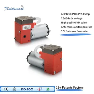 Pompa Vakum Bebas Minyak Diafragma Lab Tahan Kimia 12V 24V DC Pompa Kompresor Udara Mini Portabel Elektrik