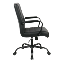 Chaise de bureau de direction moderne ergonomique en cuir PU noir pivotante imperméable réglable en hauteur pour les managers et les visiteurs