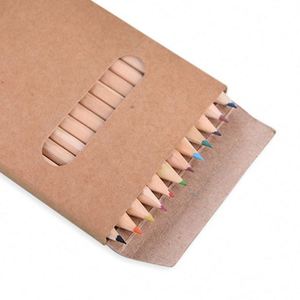 Vente directe usine : Coffret de 12 crayons de couleur en bois de 3,5 pouces, emballage premium en carton kraft - Product Image 2