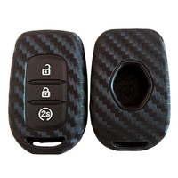 Étui de clé de voiture en fibre de carbone, 2/3/4 boutons, housse de clé de voiture en silicone pour Renault Megane Talisman Espace Koleos