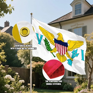 Banderas Promocionales Publicitarias de 3x5 Pies, Bandera Personalizada de las Islas Vírgenes de Estados Unidos, Bandera de las IVI con Águila Dorada, Poliéster 100D - Product Image 5