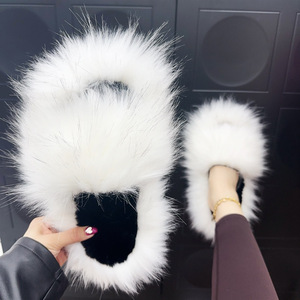 Pantoufles en fausse fourrure 2024 femmes hiver en peluche chaud maison plat diapositives <span class=keywords><strong>laine</strong></span> mongole tongs filles fourrure chaussures mignon pantoufles - Product Image 4